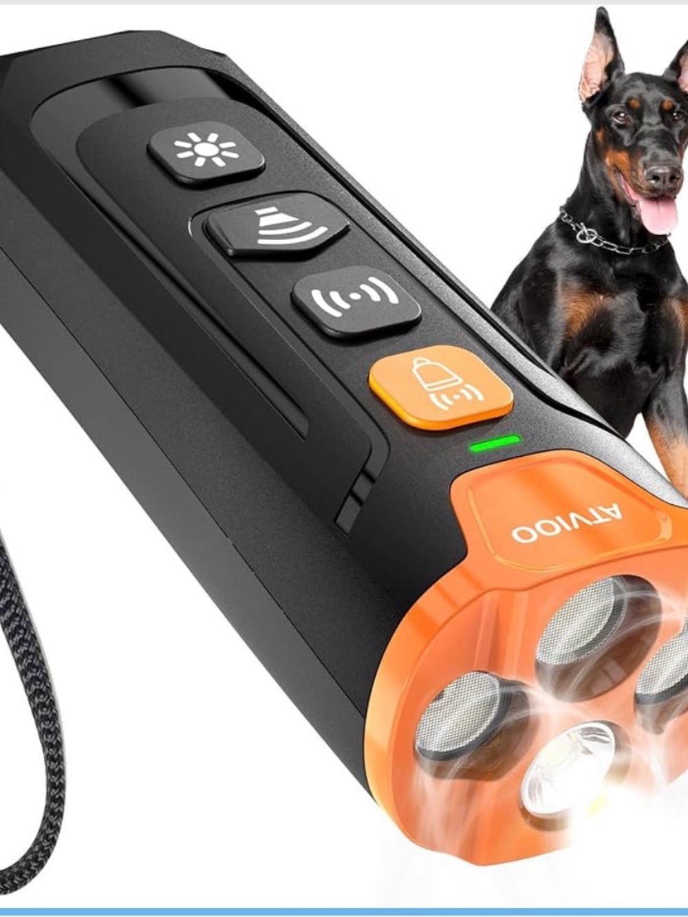 Black and Orange Dog Training LED Flashlight
